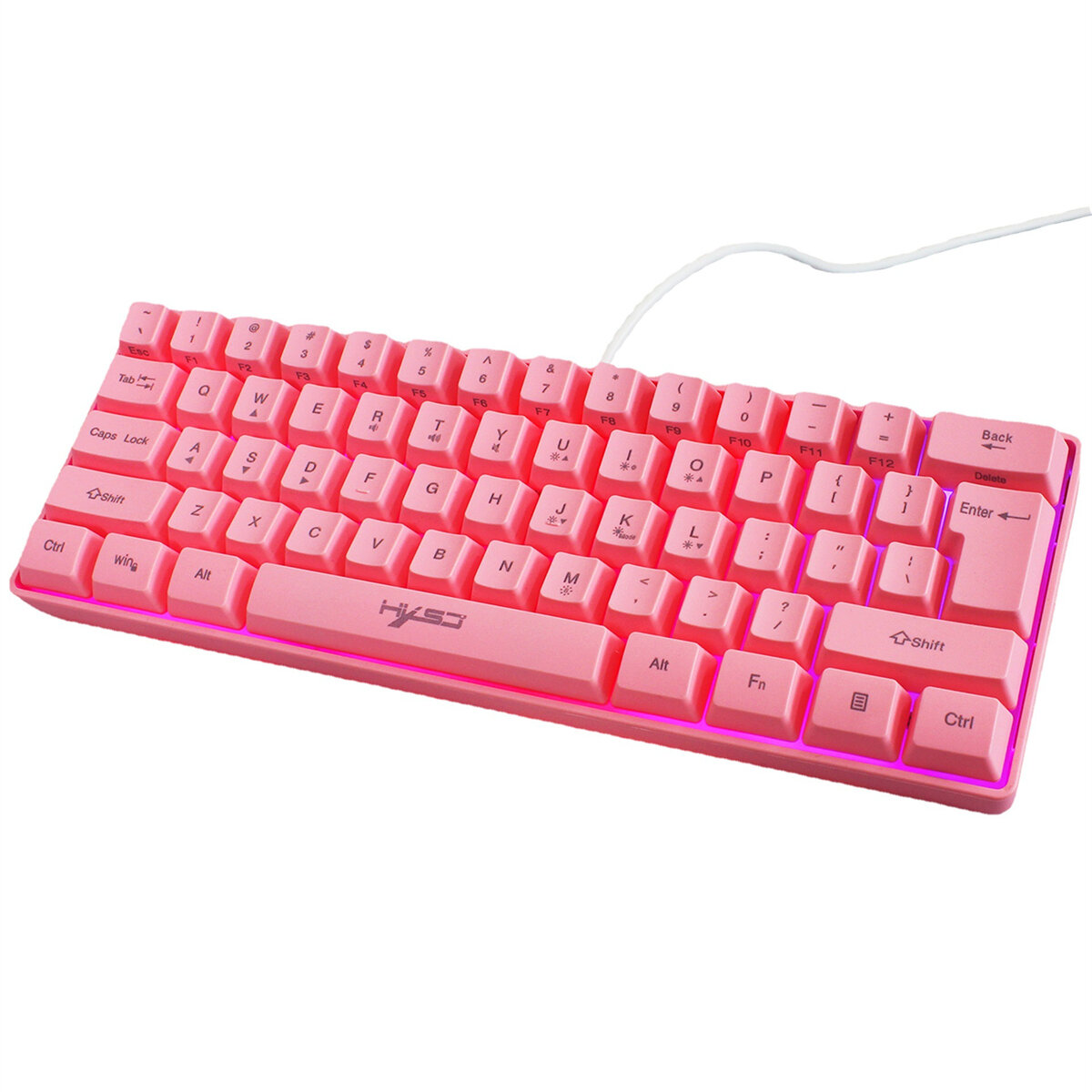 HXSJ V700 Wired Keyboard 61 Keys USB Wired RGB Backlit Gaming Keyboard for Office Gamers