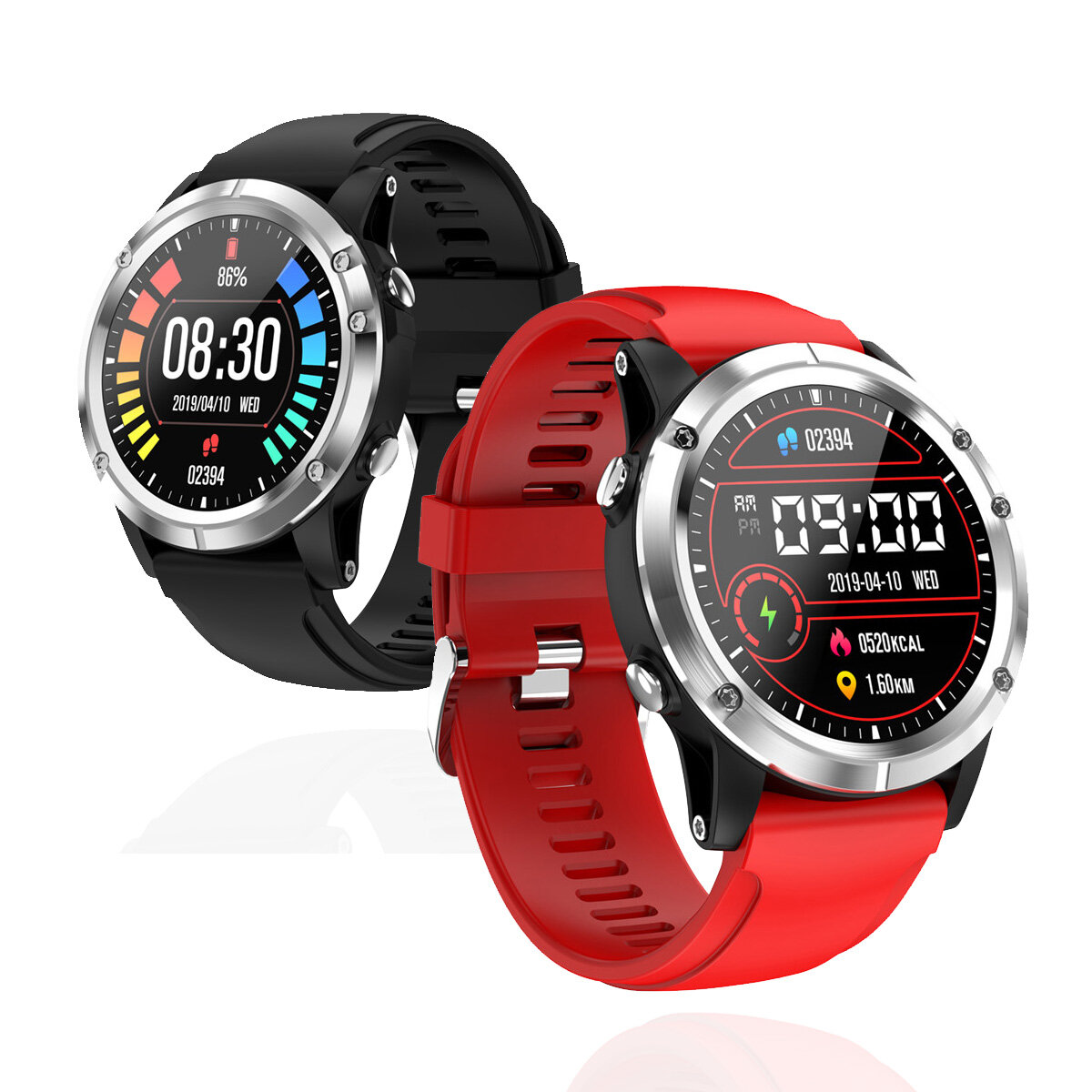

Bakeey T5 Heart Rate Blood Oxygen Monitor Watch Multi-sport Modes Run Route Track Weather Display Smart Watch