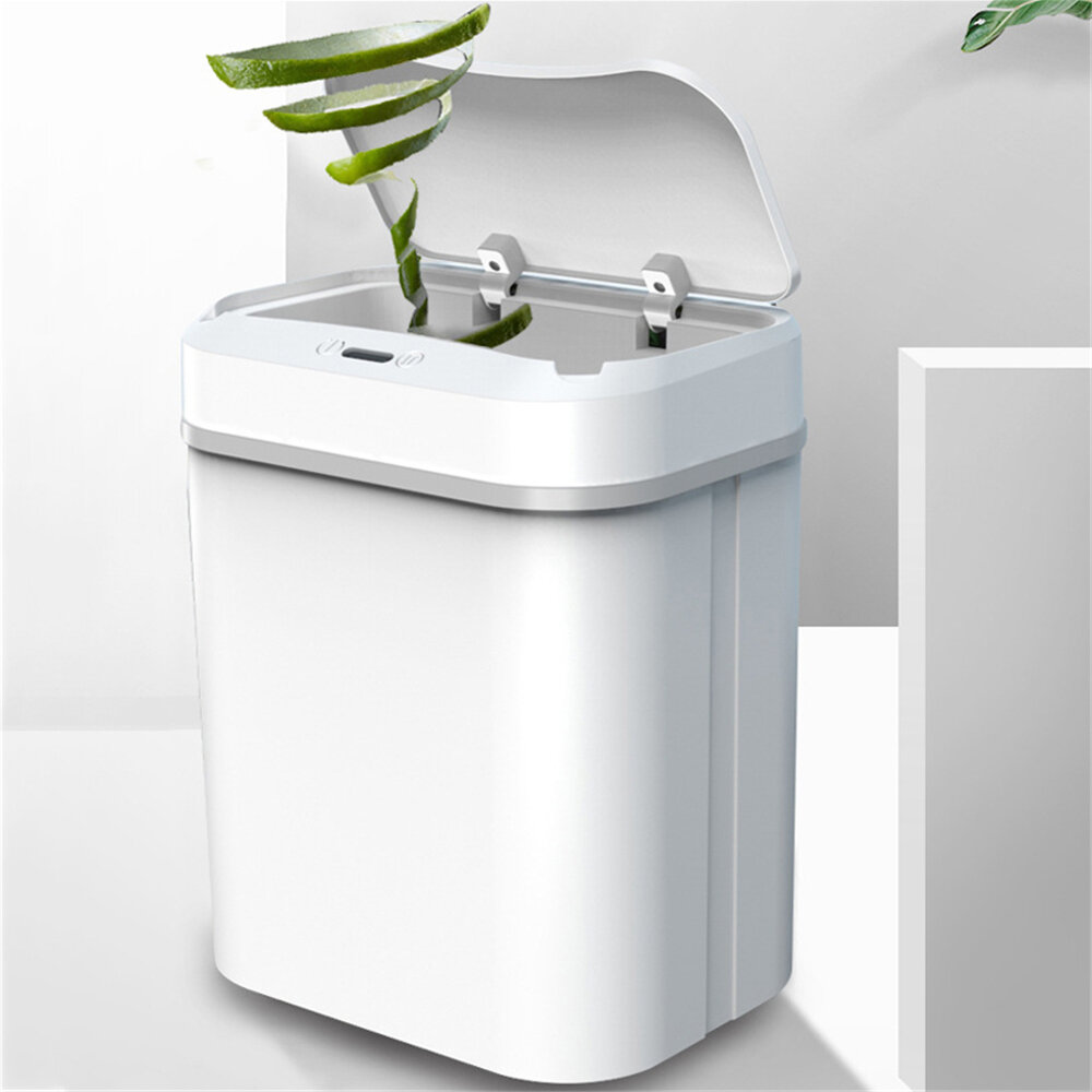 Home Intelligent Induction Trash Bin 12L Waterproof Electric Rubbish Trash Can Smart Waste Bins Kick