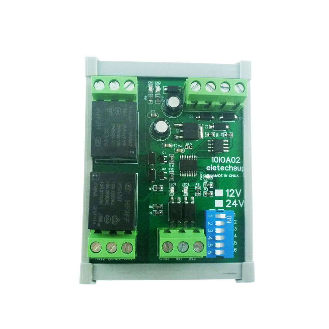 

DC 12V 1-8Ch Optically Isolated NPN Input Relay Output DI-DO PLC IO Expanding Module Modbus RTU RS485 Relay Switch Board