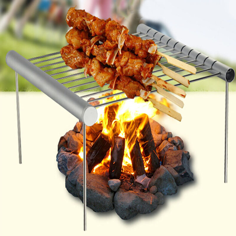 IPRee® Mini Barbecue Grill Pliable en Acier Inoxydable Portable, Accessoires de Barbecue pour Camping et Parcs en Plein Air