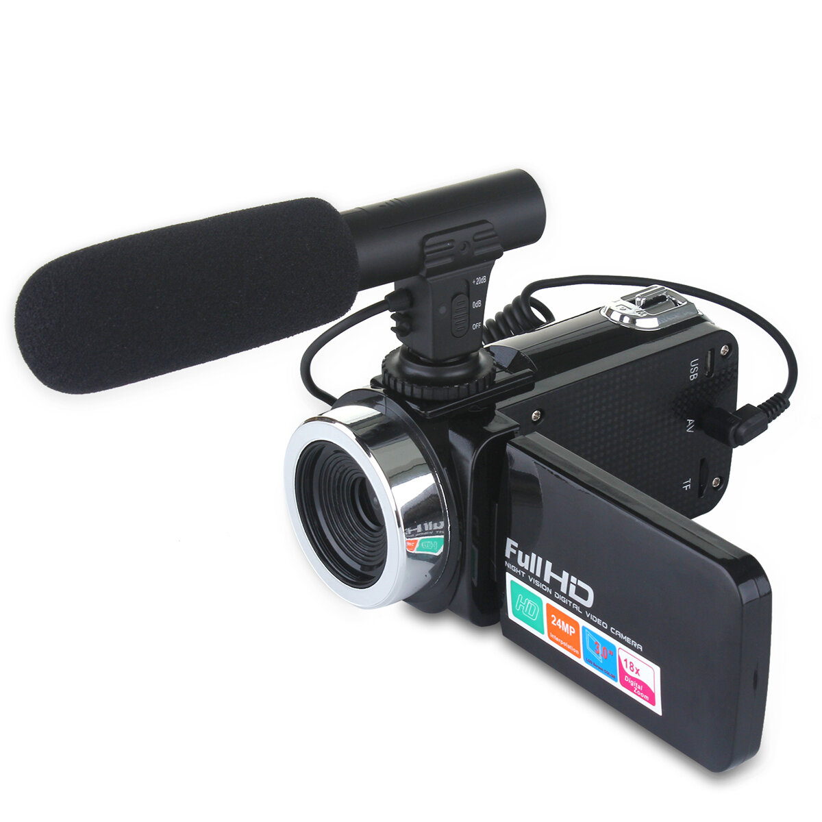 

DC888 24MP HD Camcorder 18x Digital Zoom Video Camera for Youtube Live Vlog Night Vision 3 Inch LCD Camera with Micropho