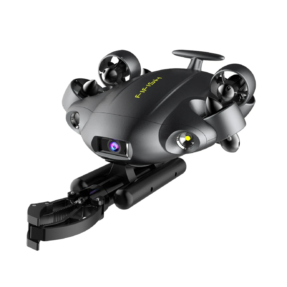 FIFISH V6E M100A w Robotic Arm Underwater Drone VR Real Time Tracking Productivity Tool 4K UHD Camera 100m Depth Rating 4 Hours Working Time