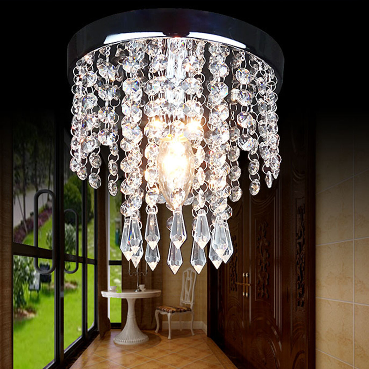 20 * 20cm gangpad slaapkamer kristallen kroonluchter hanglamp plafondlamp verlichtingsarmatuur