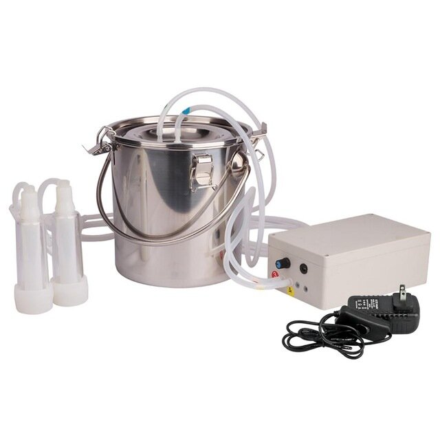 

5L Electric Pulsating Milking Machine Milk Bucket for Sheep Goat Stainless steel Milker Vacuum Pump Bucket 110V/220V Mil