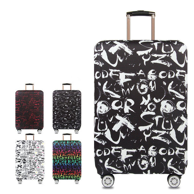 Honana Graffiti Style Elastic Luggage Cover Trolley Case Cover Durable Suitcase Protector for 18-32 Inch Case Warm Trave
