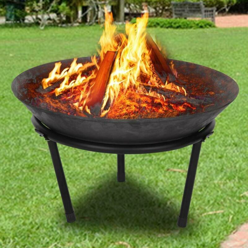 20 hüvelykes szabadtéri tűzrakó acél grillező grill tűzrakótál kerek faégő grillkályha kemping piknik máglya terasz