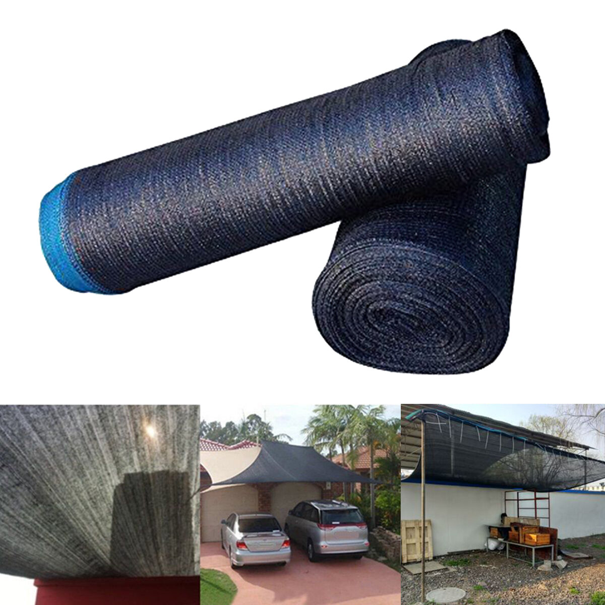 

6/9/15m Black Sunblock Shade Cloth UV Resistant Fabric Tarp Barn Plant Cover