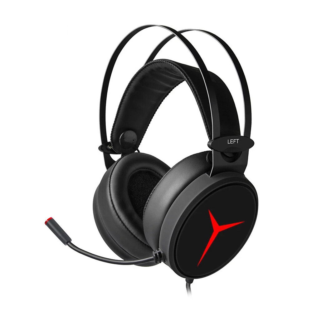 Lenovo Y360 Gaming Headset Wired Professional 7.1 Surround Sound 50mm Drive Unit Over Ear Headphone with Mic USB Interface Strong Bass Headset