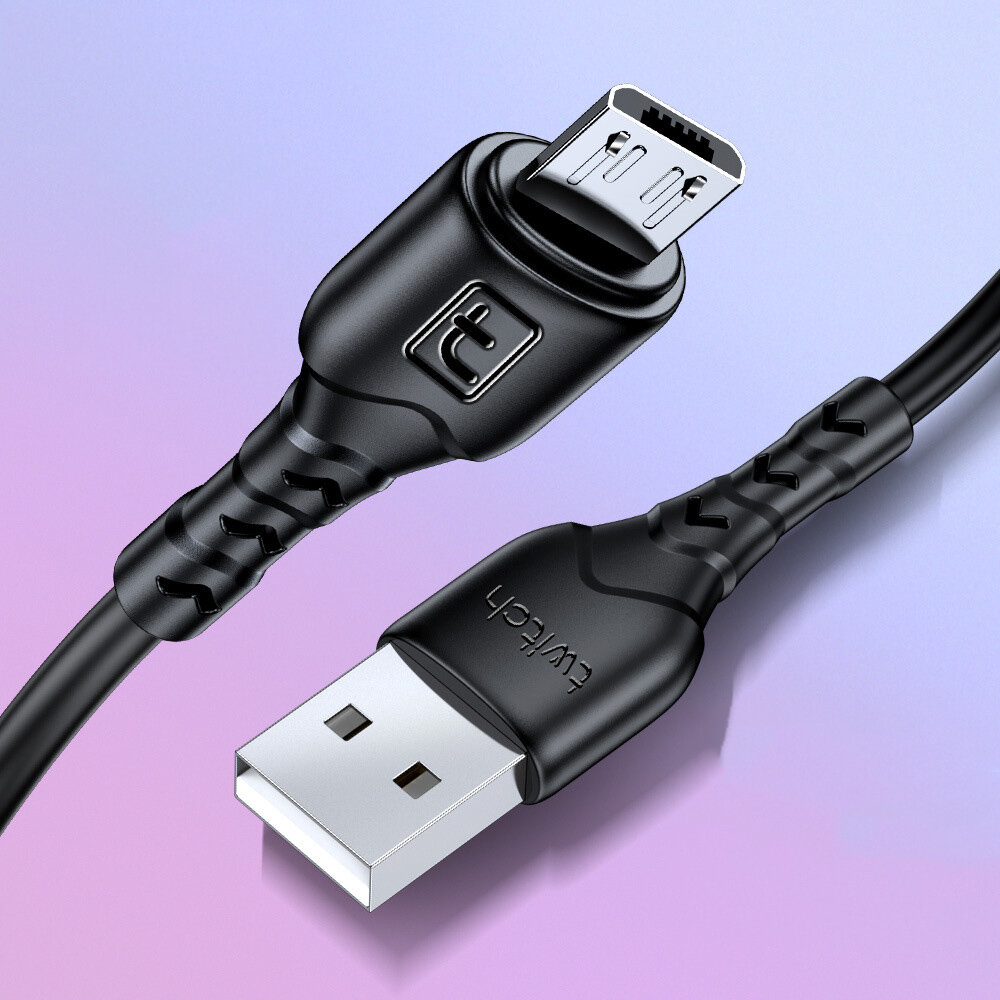 Twtich TPE 2.4A Type-C / Micro USB Fast Charging Data Cable for Samsung Galaxy S21 Note S20 ultra Huawei Mate40 P50 OneP