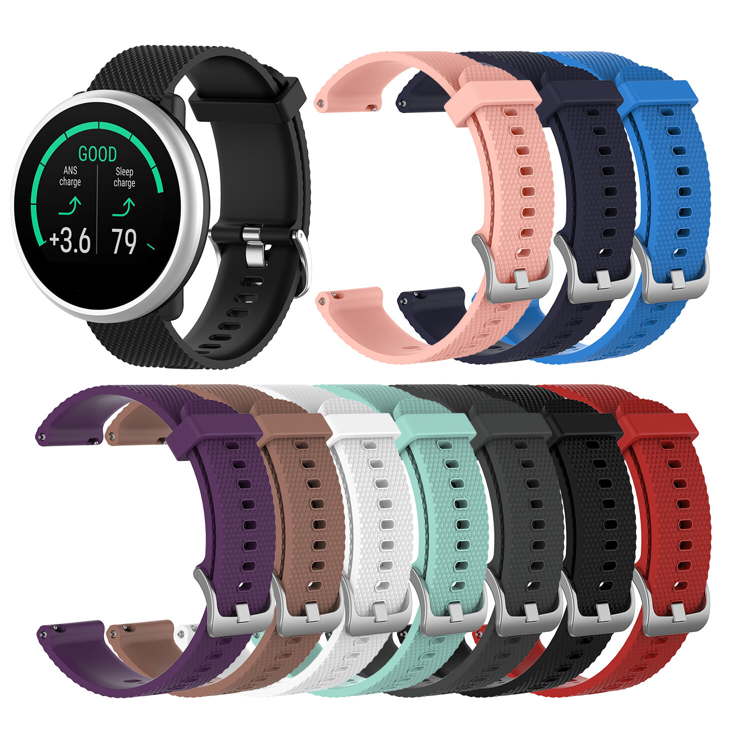 Bakeey 20mm Silicone Texture Multi-color Replacement Strap Smart Watch Band For POLAR Ignite