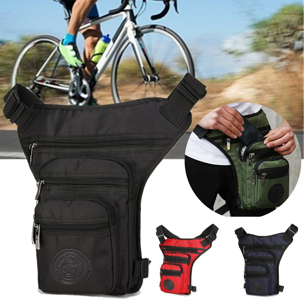 17x8x31cm Waist Leg Bag Waterproof Bike Hip Belt Pack Pouch Cycling Bicycle
