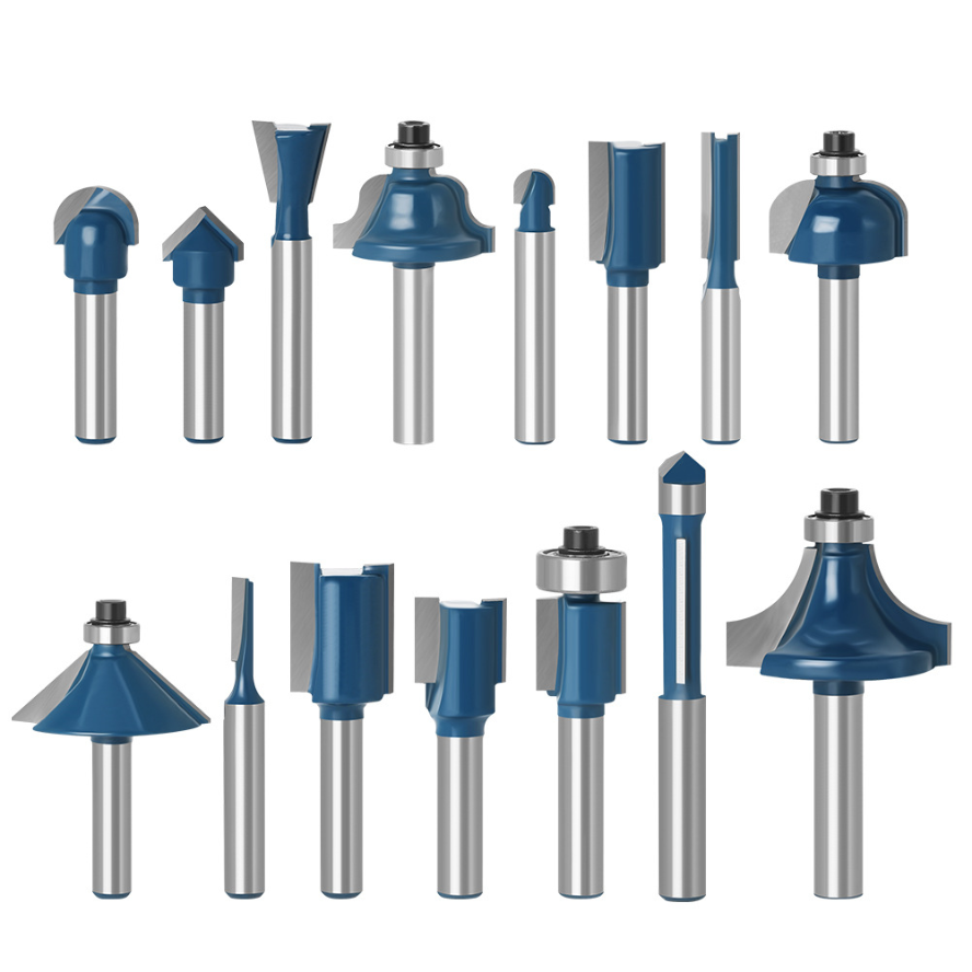 15Pcs 1/4 Inch Shank Router Bit Set Woodworking Milling Cutter 6.35mm Shank Drill Bits For Trimming 