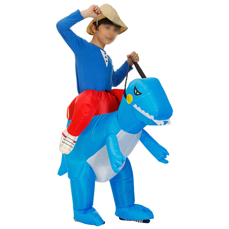 Halloween Opblaasbaar Dinosaurus Ruiter Kostuum Cosplay Carnaval Feestkostuum