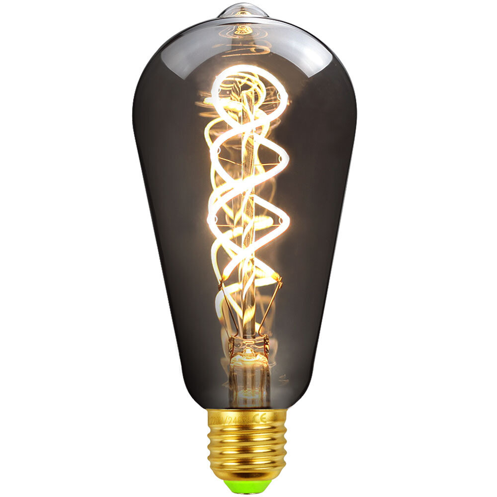 

Lighting Designer AC220-240V 2700K 4W Dimmable ST64 LED Incandescent Light Bulb Retro Smoky Gray Glass Edison Bulb Filam