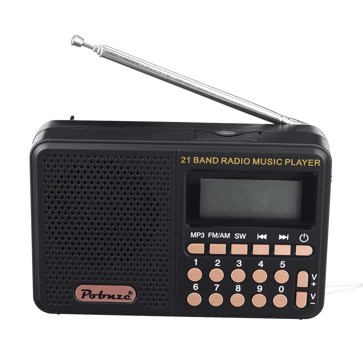 

Portable Mini 70MHz-108MHz FM/AM/SW Radio Rechargeable MP3 Music Player Speaker Support TF CardU Disk Playback
