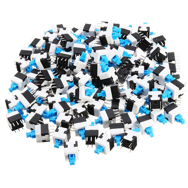 300pcs 8 x 8mm 6 Pin Touch Zelfvergrendeling Aan / Uit Switch Push Button Switch Latching Switch