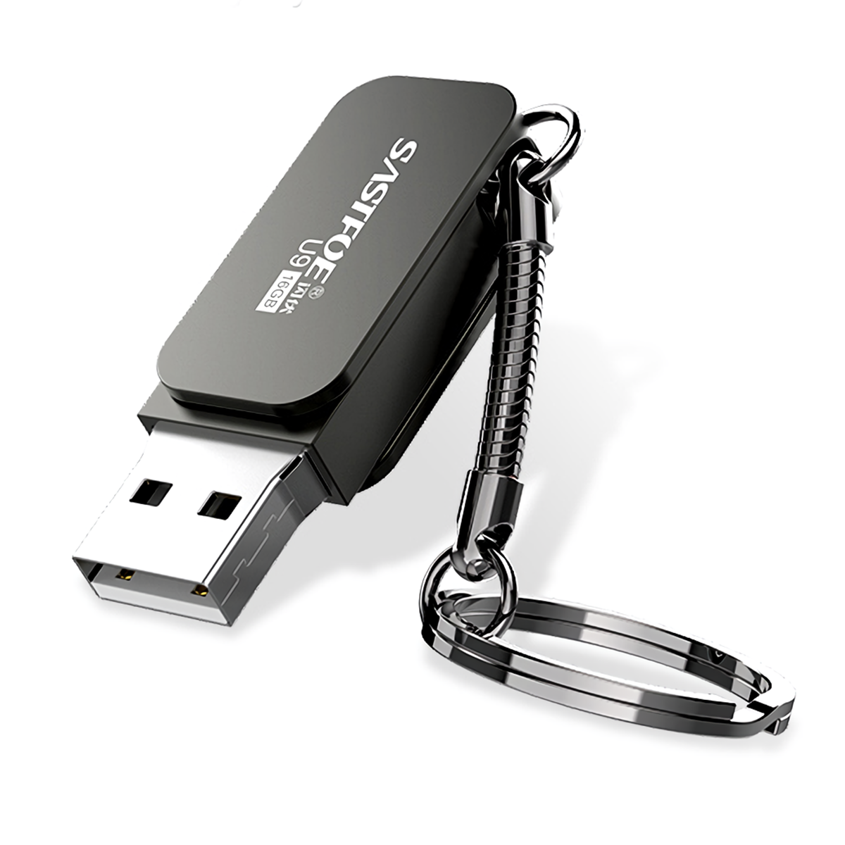 SASTFOE USB3.0 Flashドライブペンドライブ亜鉛合金ポータブルUSBディスク、キーチェーン付きサムドライブUディスク