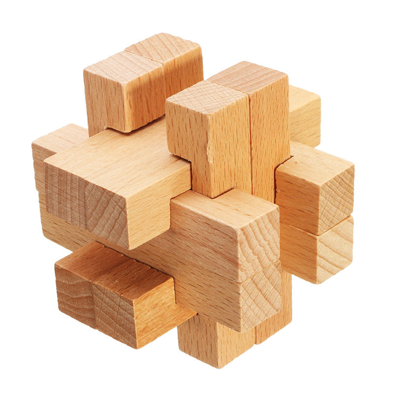 

Kong Ming Замок Игрушки Дети Дети Сборка 3D-головоломка Cube Challenge IQ Brain Деревянная игрушка