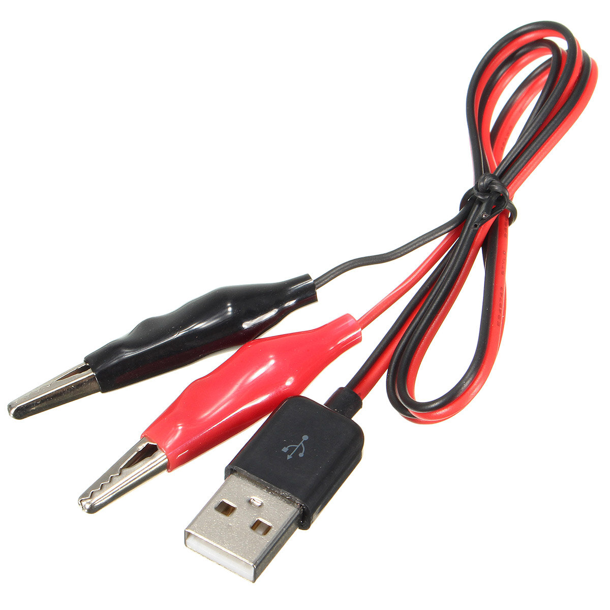 DANIU 60CM Alligator Test Clips Klem op USB Male Connector Power Adapter Cable Wire