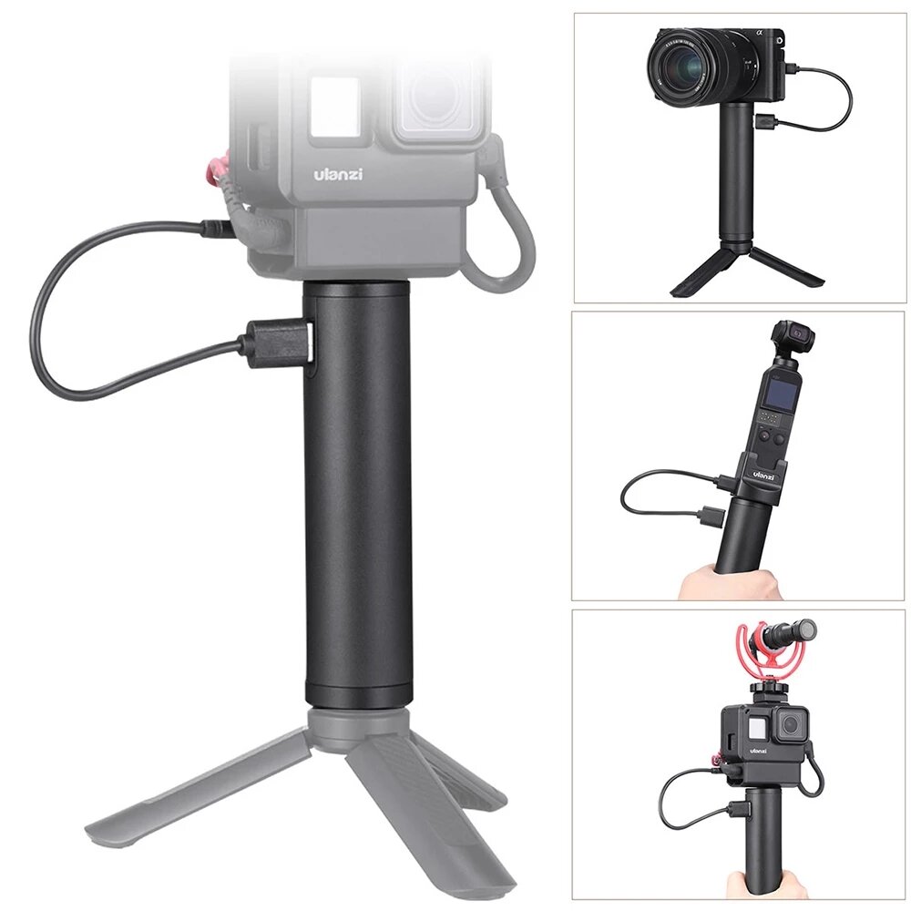 

ULANZI BG-2 Hand Grip Battery For Gopro 6800mAh Battery Charger Power Bank Grip Handheld Monopod Selfie Stick for Action