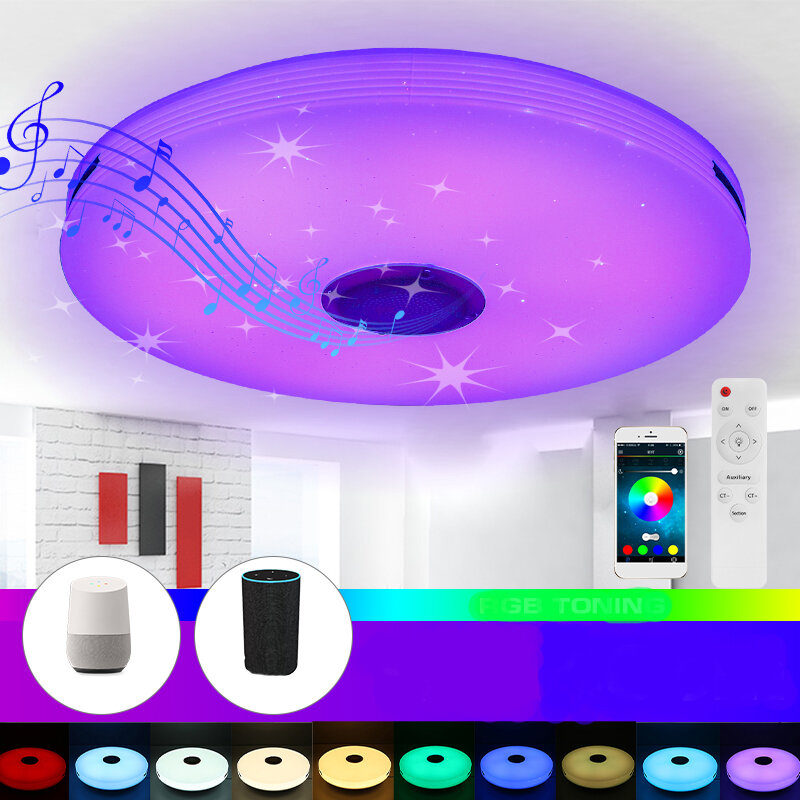 

30 см 220 В LED потолочный светильник RGB bluetooth музыка с регулируемой яркостью Лампа приложение Дистанционное Управл