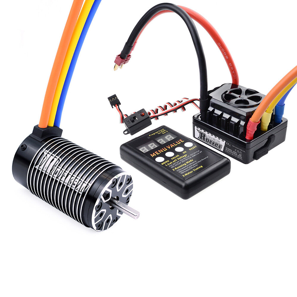 

Surpass Hobby ROCKET 4068 Brushless Motor 120A Brushless ESC LED Programming Card Power Set for 1/8 RC Car Model Parts
