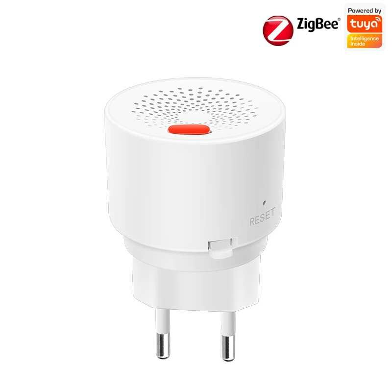 

Tuya Zigbe Natural Gas Sensor EU Combustible Household Smart LPG Gas Alarm Detector Leakage Sensor fire Safety Smart Hom
