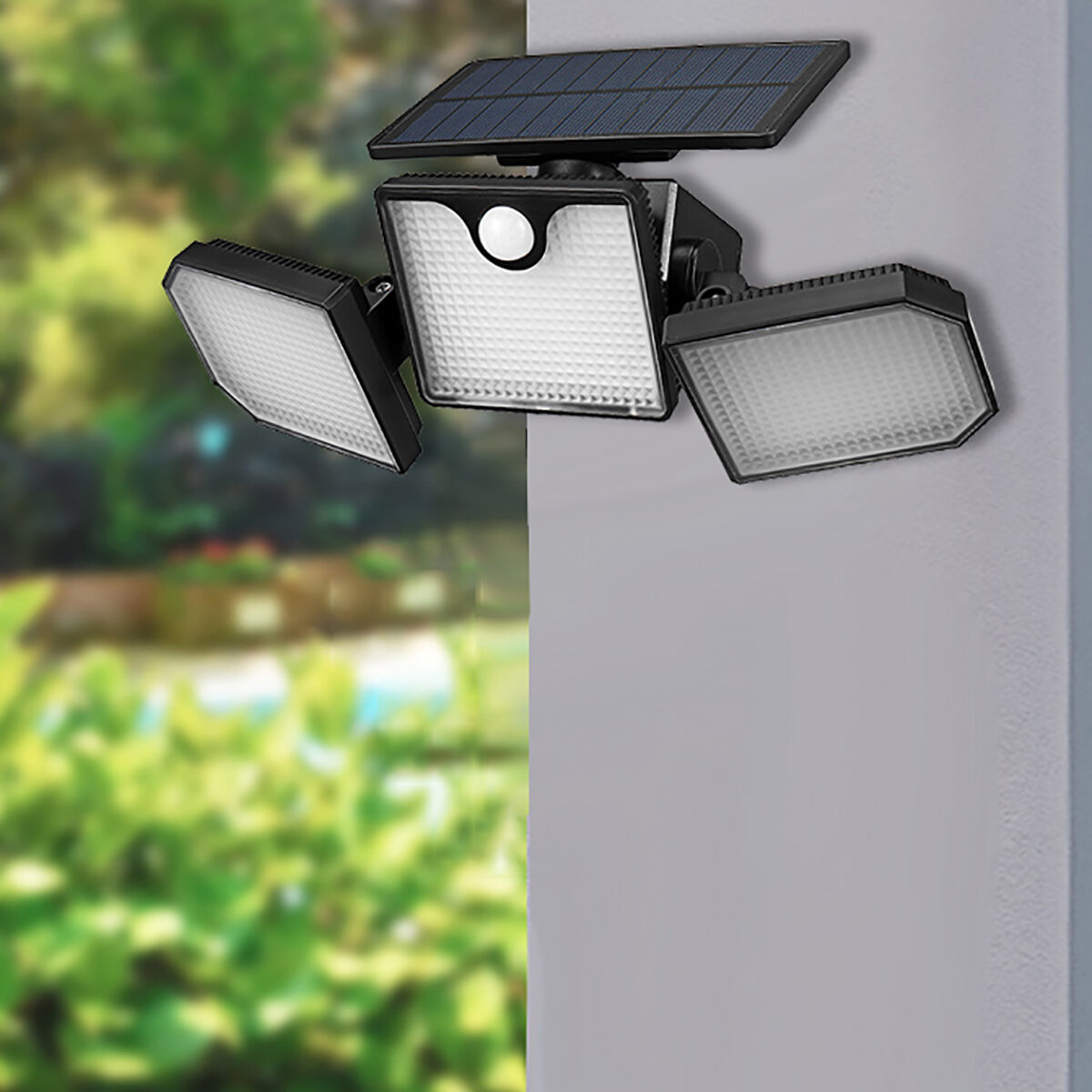 1/2 Pcs 20W 230 LED Zonne-energie Straatverlichting Dubbele Kop Spotlight Bewegingssensor Wandlamp Y