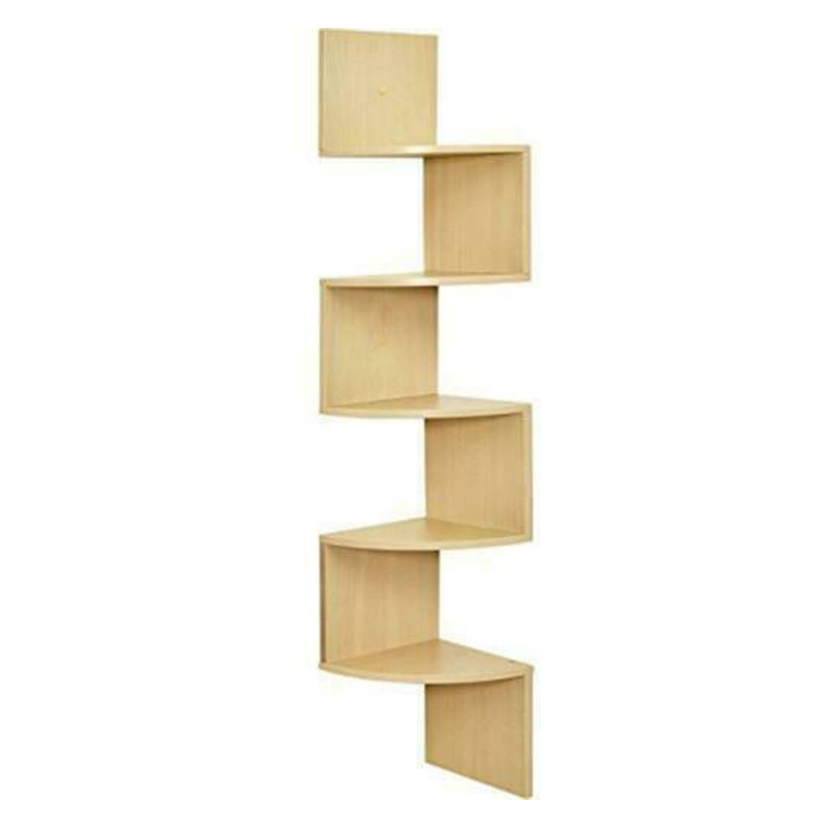 

5 Layers Wall Corner Bookshelf Storage Rack Wall Mounted Bookcase Space Saving Organizer for Home Office