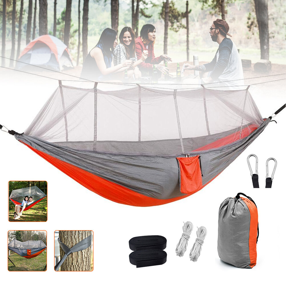 Rede de acampamento para 1 a 2 pessoas com rede mosquiteira cama suspensa Balanço para dormir para caminhadas ao ar livre e pátio com jardim