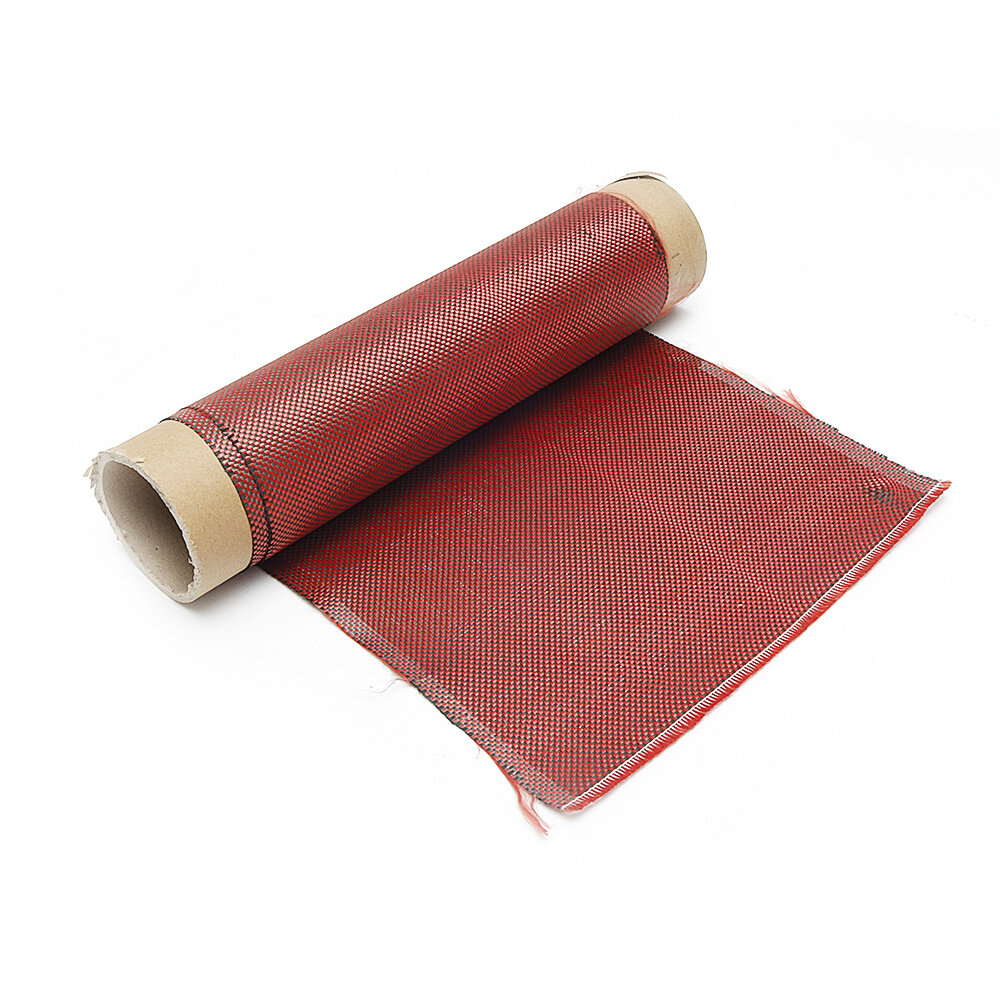 1m 3K 200g Red Carbon Fiber Hybrid Fabric Cloth Plain Weave Cloth High Strength for Building Bridge Construction Repair 
