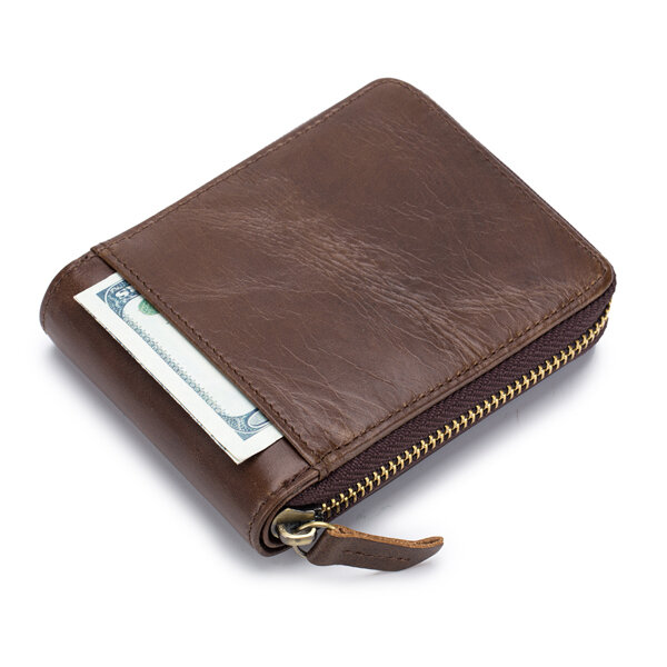 bullcaptain zip around leather wallet for men at Banggood