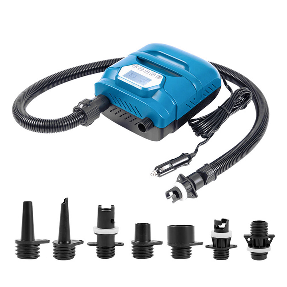 20PSI 12V Electric Portable Air Pump With 7 Nozzles Suitable For Inflatable Paddle Board, PVC, Paddl