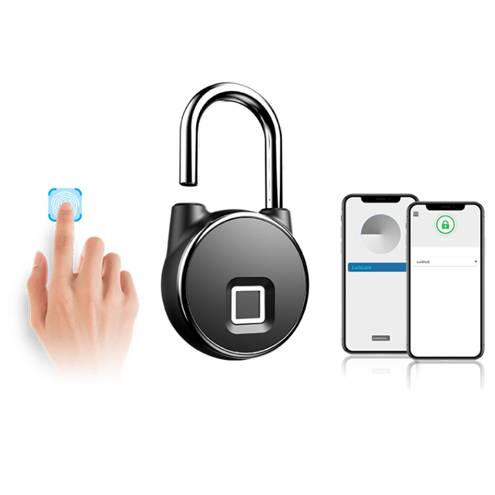 ANYTEK P22+ Bluetooth-Fingerprint-Smart-Lock, Anti-Diebstahl, 2 Entsperrmodi, mobile App, schlüsselloses Schloss, wasserdicht IP66, USB-Ladung, Sicherheitsschloss für Reisen mit dem Fahrrad