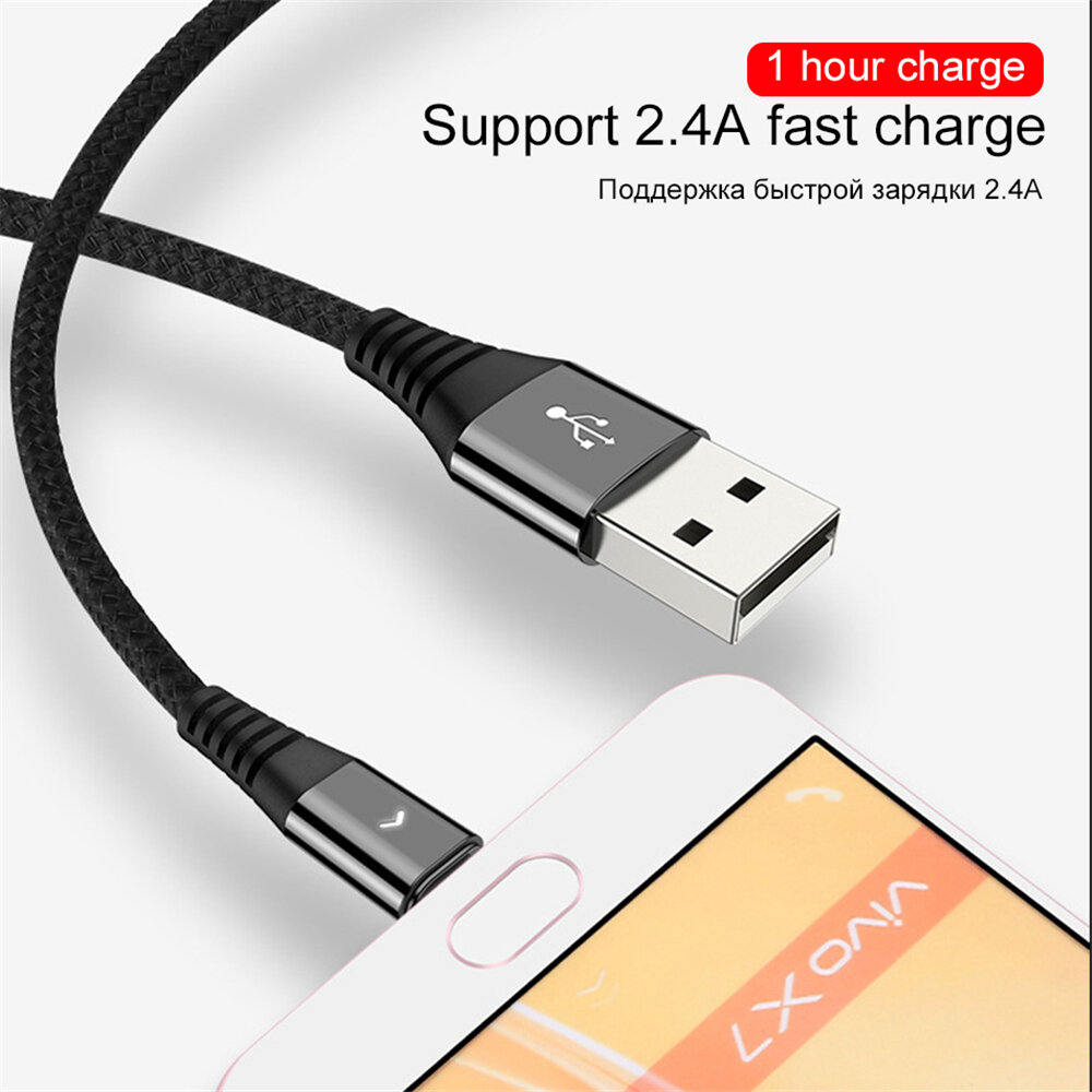 OLAF 2.4A Micro USB Datakabel Snel Opladen Voor Huawei P30 P40 Pro Mi10 OnePlus 8Pro