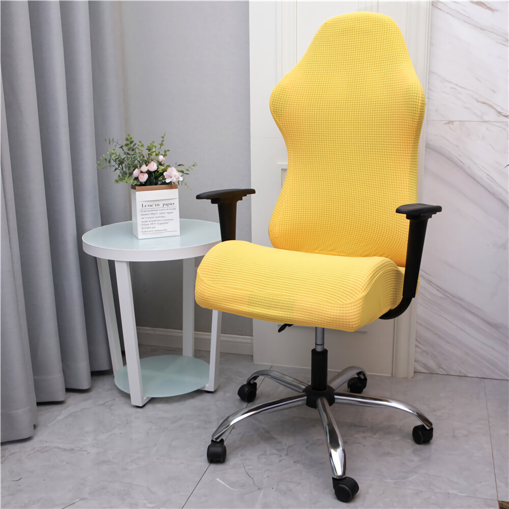 Housse de chaise de couleur unie extensible élastique Polyester jeu bureau e-sports chaise couvre housses lavables chais
