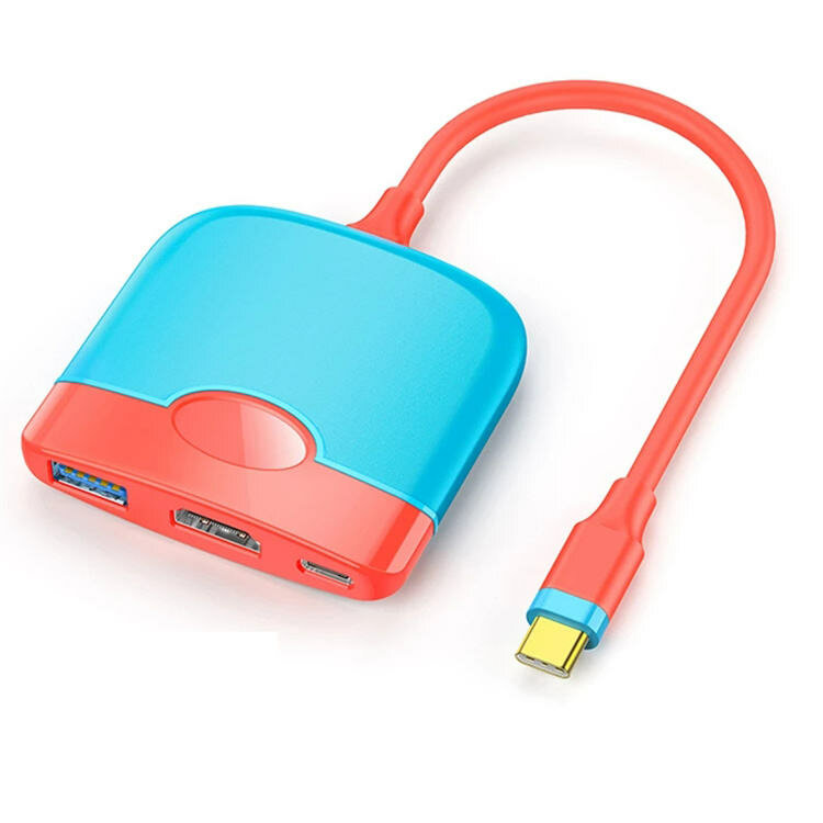 

Док-станция USB C Hub 3 в 1 для Nintendo Switch Portable Type C to HD Многопортовая док-станция 4K TV 100 Вт Зарядное ус