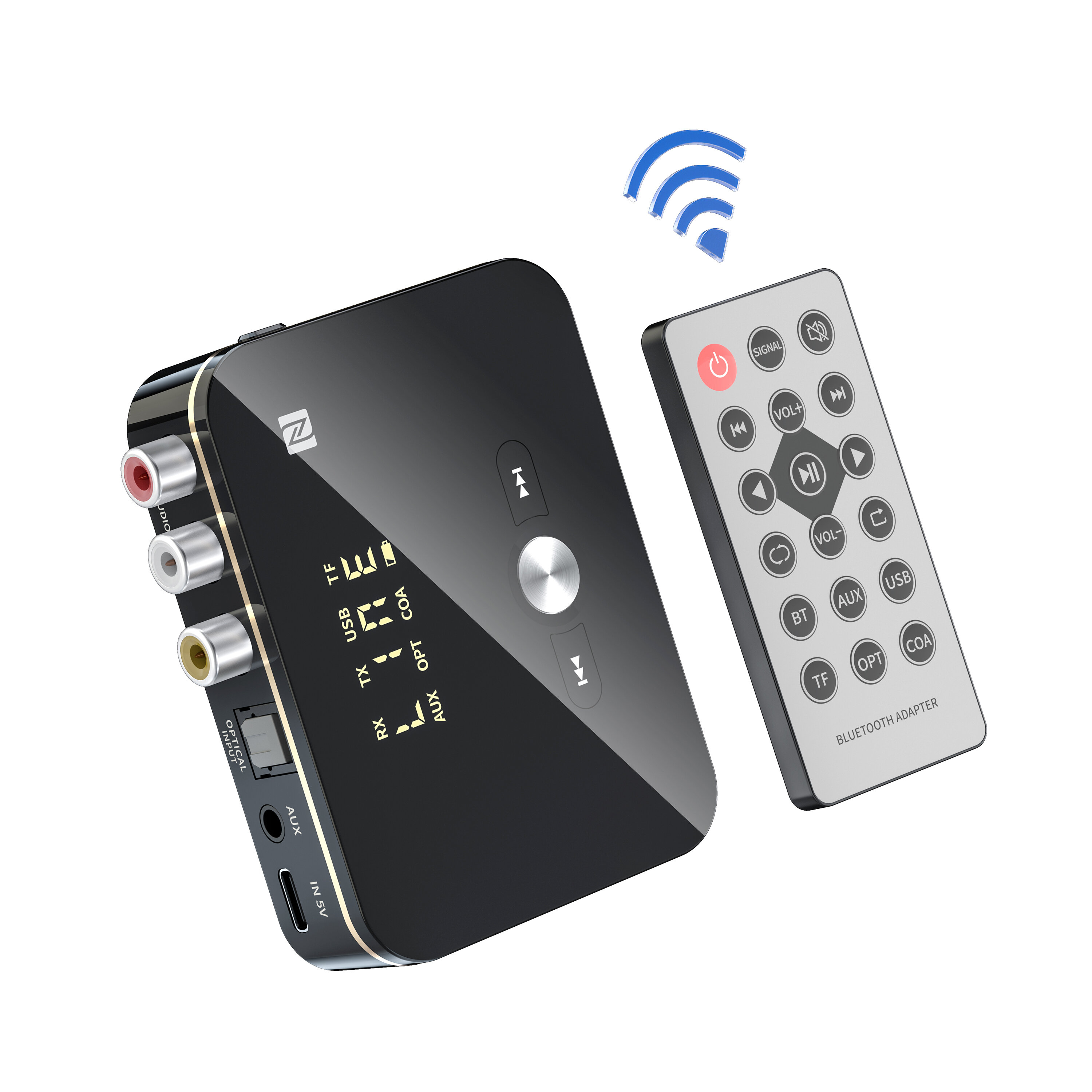 Bakeey M8 NFC-enabled bluetooth V5.0 Audio Transmitter Receiver 3.5mm Aux 2RCA Wireless Audio Adapte