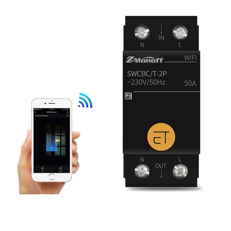

1P/2P/4P 50/63A Tuya WIFI Smart Circuit Breaker Wireless Remote Air Switch Voice Controller Mobile Phone Remote Control