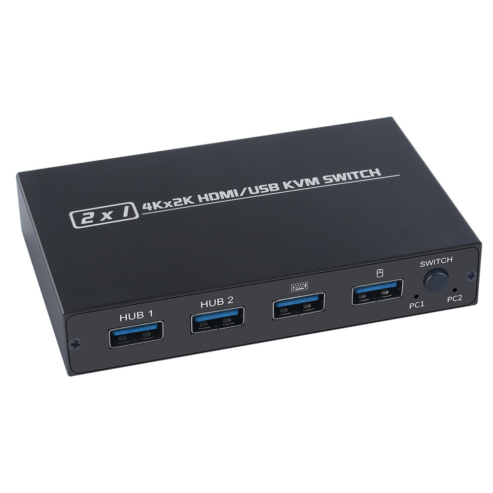 

AIMOS 2 in 1 out HDMI KVM Switch Hub 2 Port USB2.0 Support4K*2K@30Hz KVM Switcher for Keyboard Mouse Printer 201CL