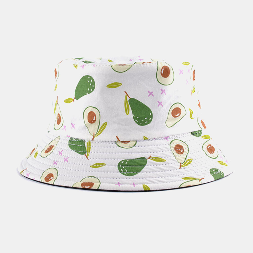 

Unisex Cotton Double-sided Cartoon Fruit Pattern Printing Fashion Sunshade Bucket Hat