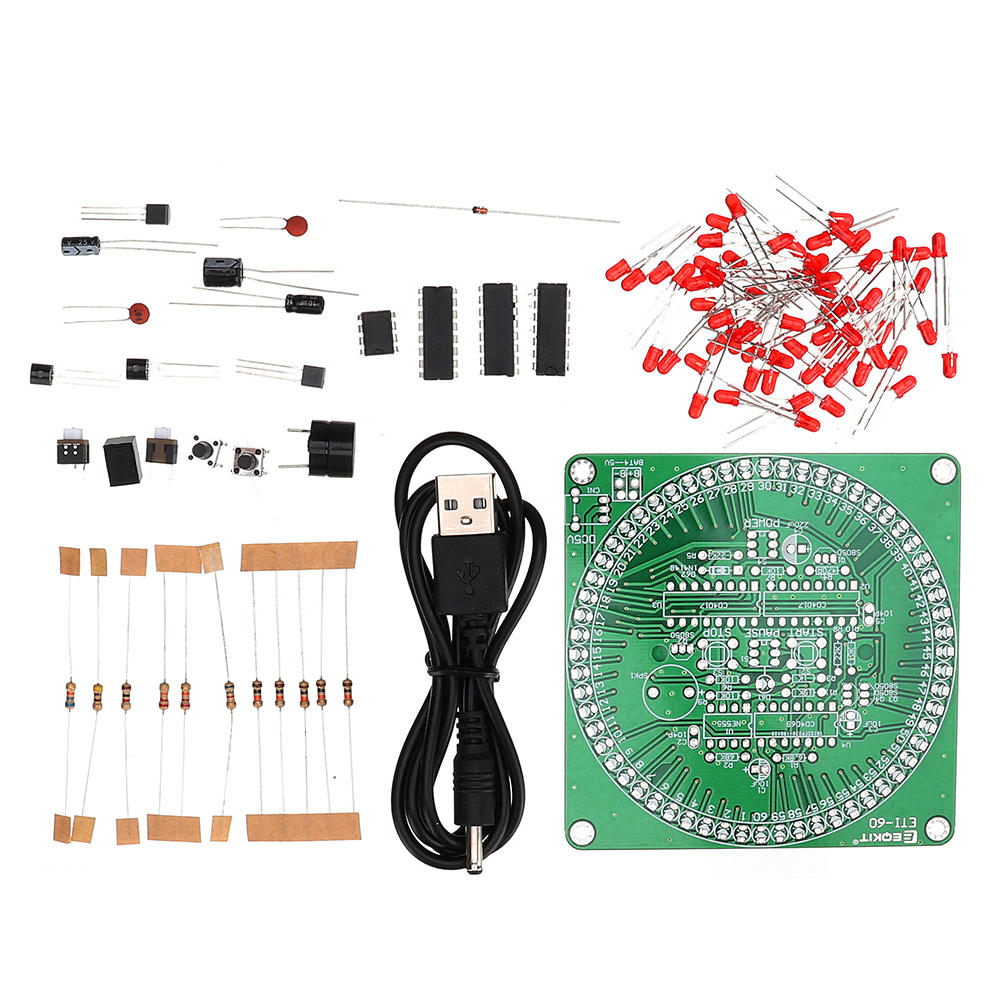 Kit de temporizador electrónico de 60 segundos EQKIT® DIY Piezas Soldadura Tablero de práctica