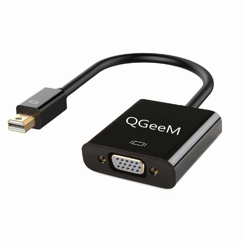 QGeeM QG-HD17 Mini Displayport Mini DP to VGA Adapter with Gold Plated Full HD 1080P 60HZ forPC Laptop MacBook