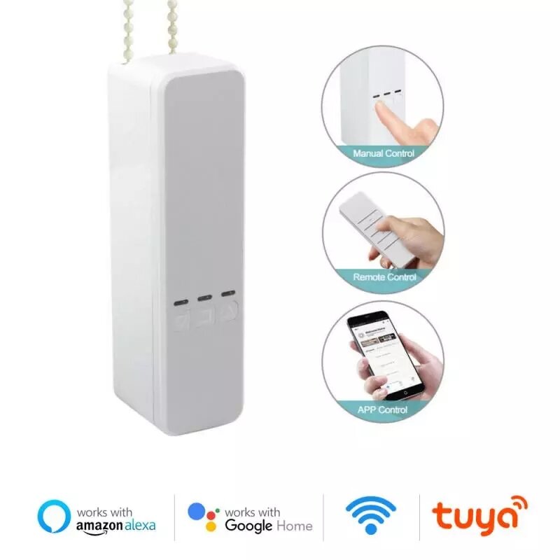 RSH-MC08 EU Plug Smart Gemotoriseerde Keten Rolgordijnen Tuya WiFi Afstandsbediening Spraakbesturing