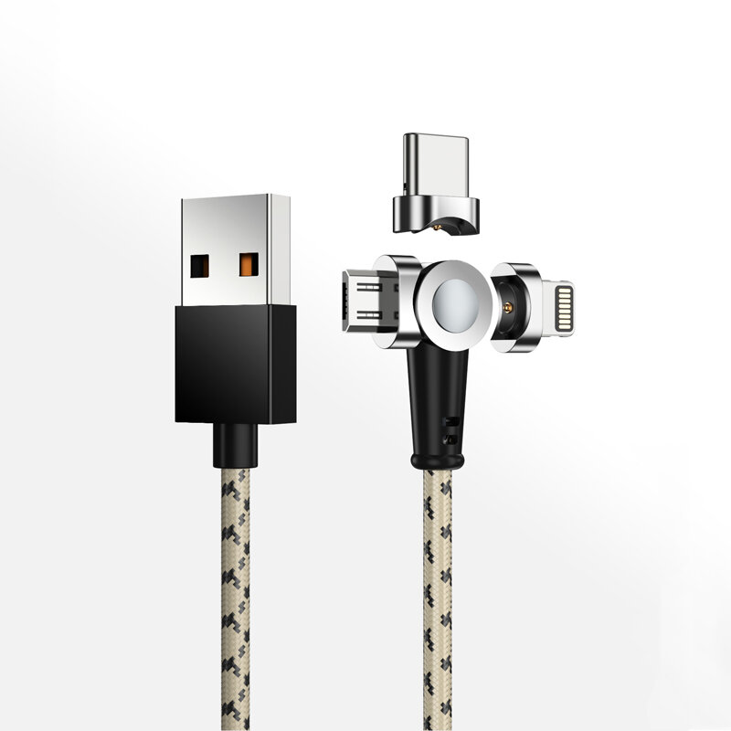 Bakeey Type C Micro USB 180 ? roterende magnetische datakabel 3 in 1 snellaadlijn voor Mi10 Note 9S 