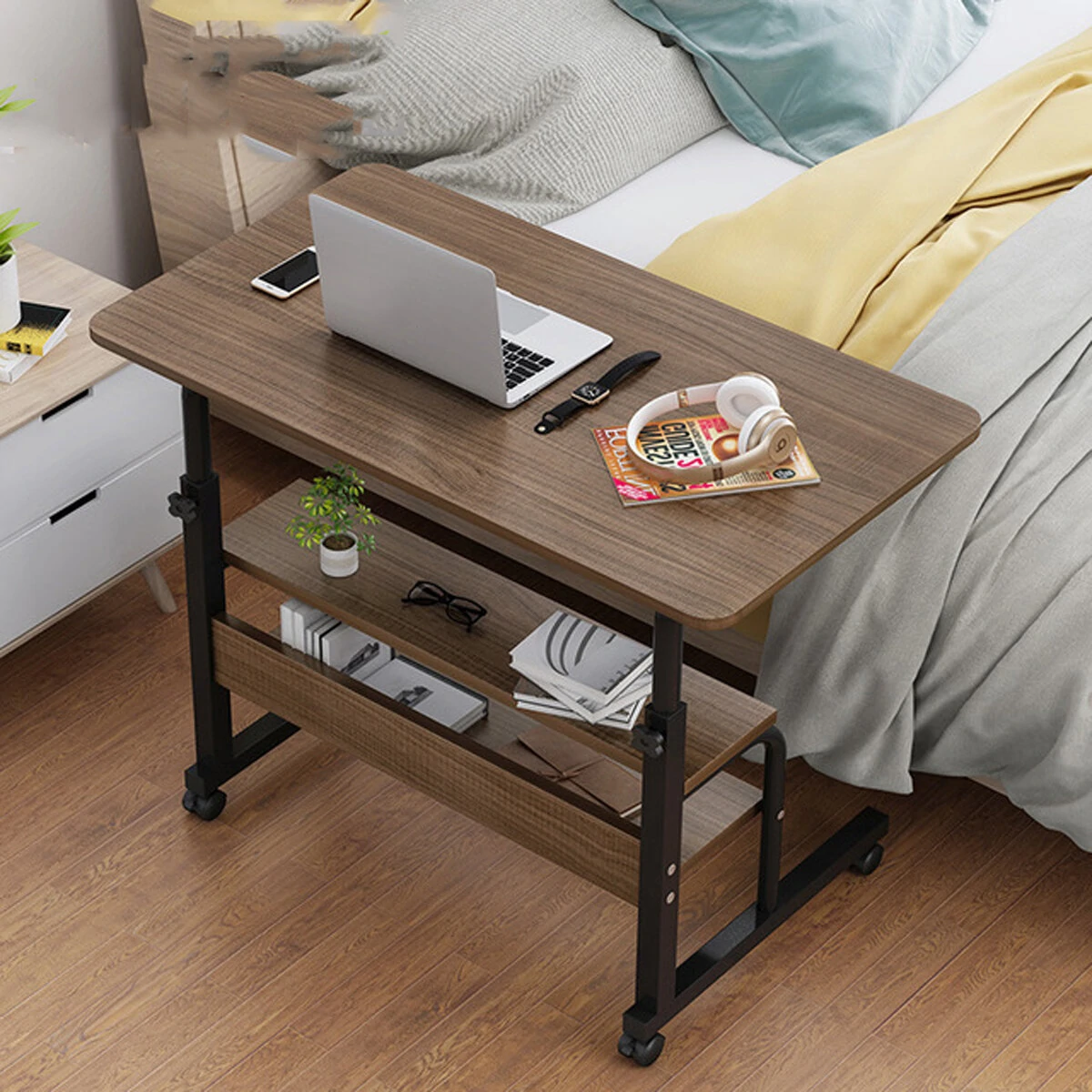 Multifunctional Movable Bedside Laptop Desk Wooden Computer Table Study Table Computer Stand