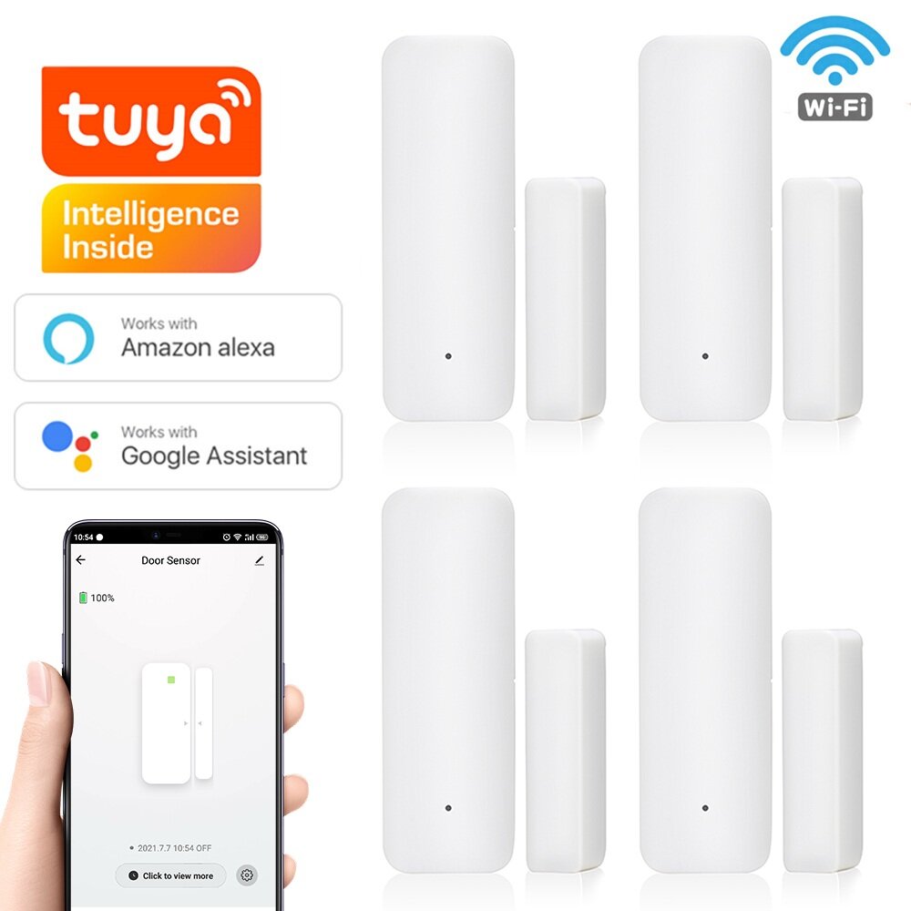 Smatrul Tuya WiFi Window And Door Sensor Smart Home Wireless Gate Open Close Detector Security Alarm System Works With A