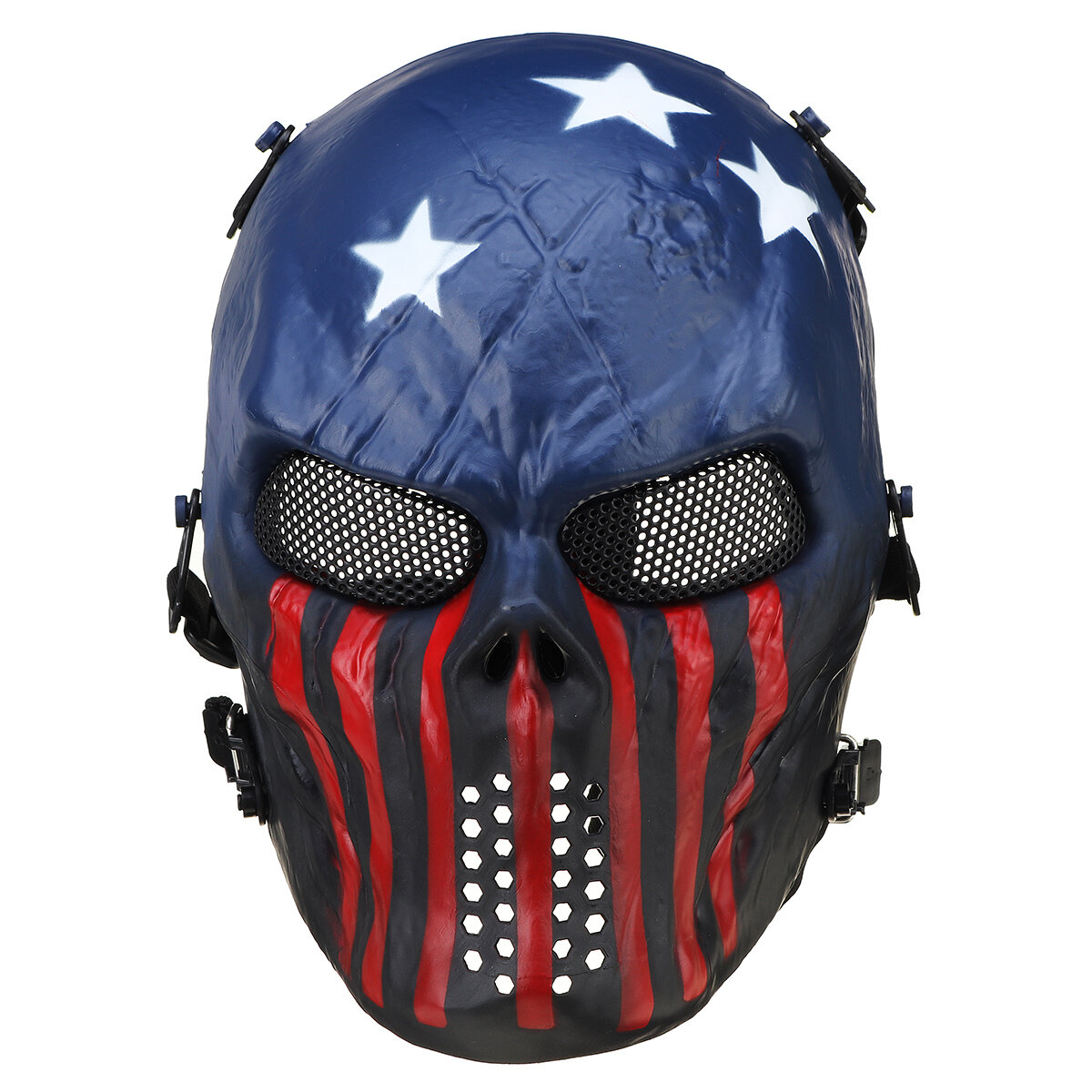 Airsoft Paintball Cover Full Face Skull Skeleton Metal Mesh Eye Game Safety Guar 
