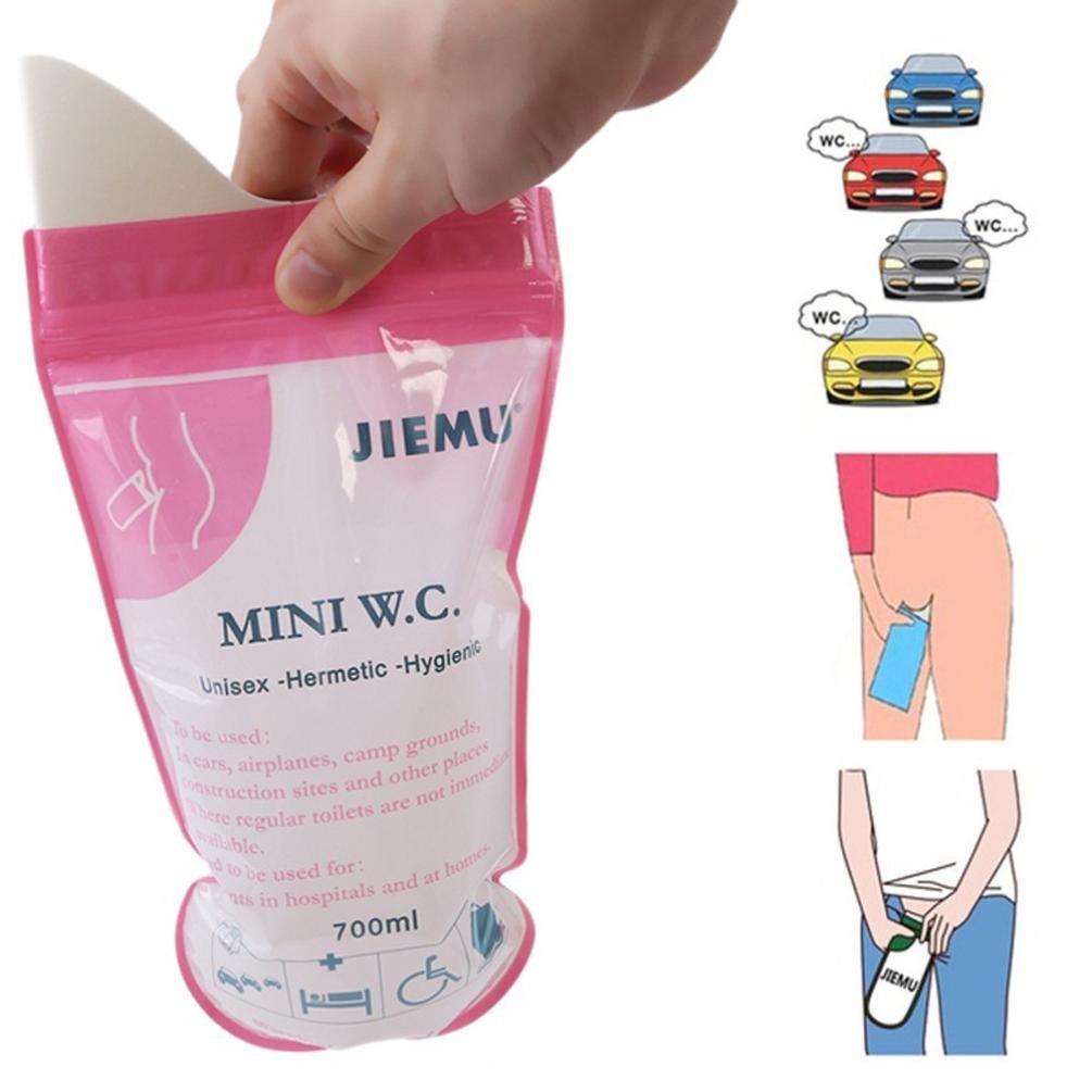 4x Pink Disposable 700CC Urine Storage Bags Emergency Toilets Travel For Unisevb 
